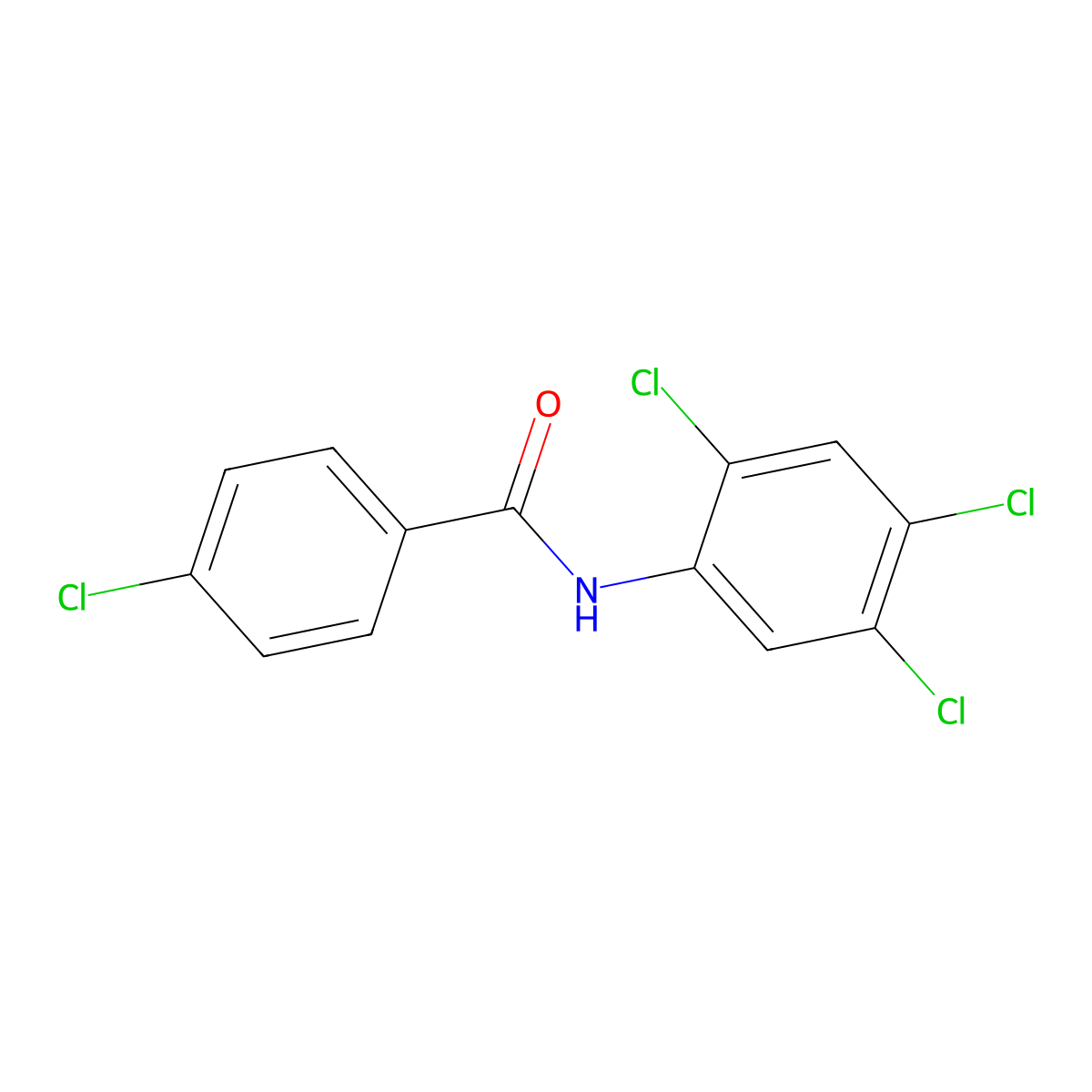 4-chloro-N-(2,4,5-trichlorophenyl)benzamide molecular structure, CAS 329938-83-2