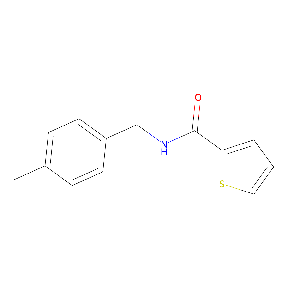 N-[(4-methylphenyl)methyl]thiophene-2-carboxamide molecular structure, CAS 329939-05-1