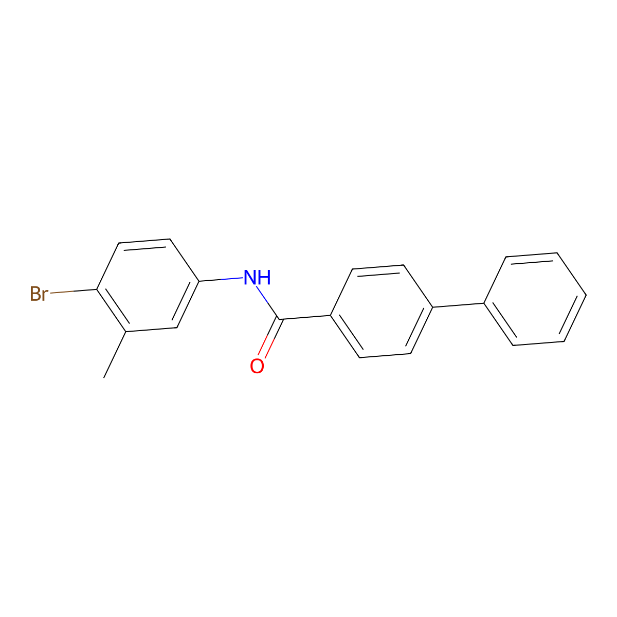 N-(4-bromo-3-methylphenyl)-4-phenylbenzamide molecular structure, CAS 329939-11-9