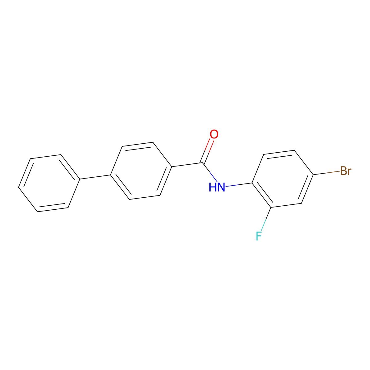 N-(4-bromo-2-fluorophenyl)-4-phenylbenzamide molecular structure, CAS 329939-17-5