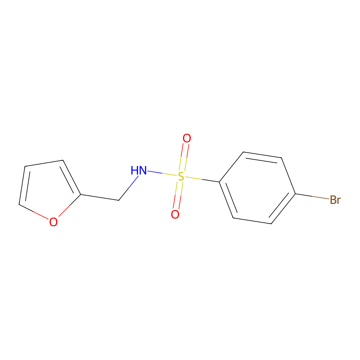 4-bromo-N-(furan-2-ylmethyl)benzenesulfonamide molecular structure, CAS 329939-40-4