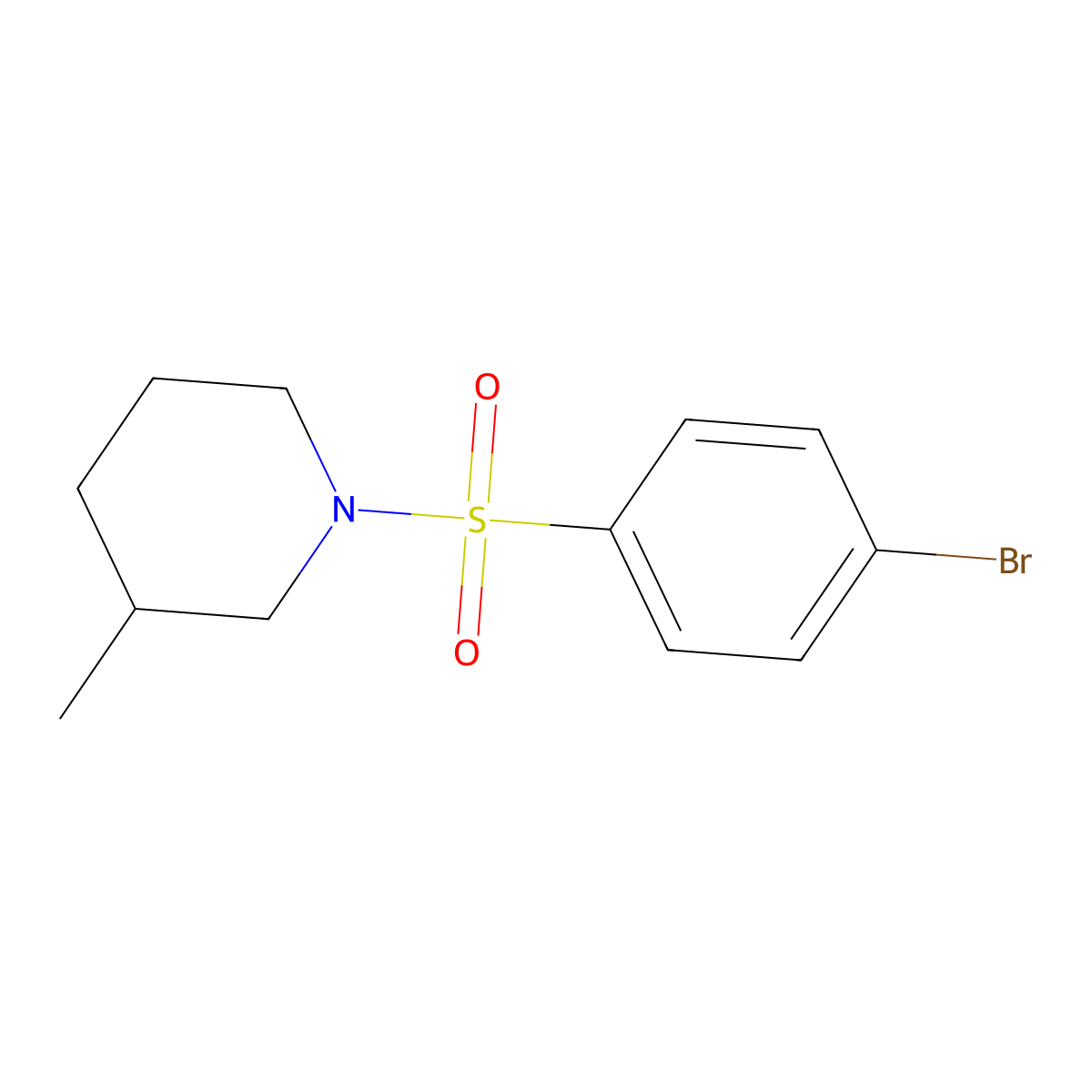 1-(4-Bromophenyl)sulfonyl-3-methylpiperidine molecular structure, CAS 329939-42-6