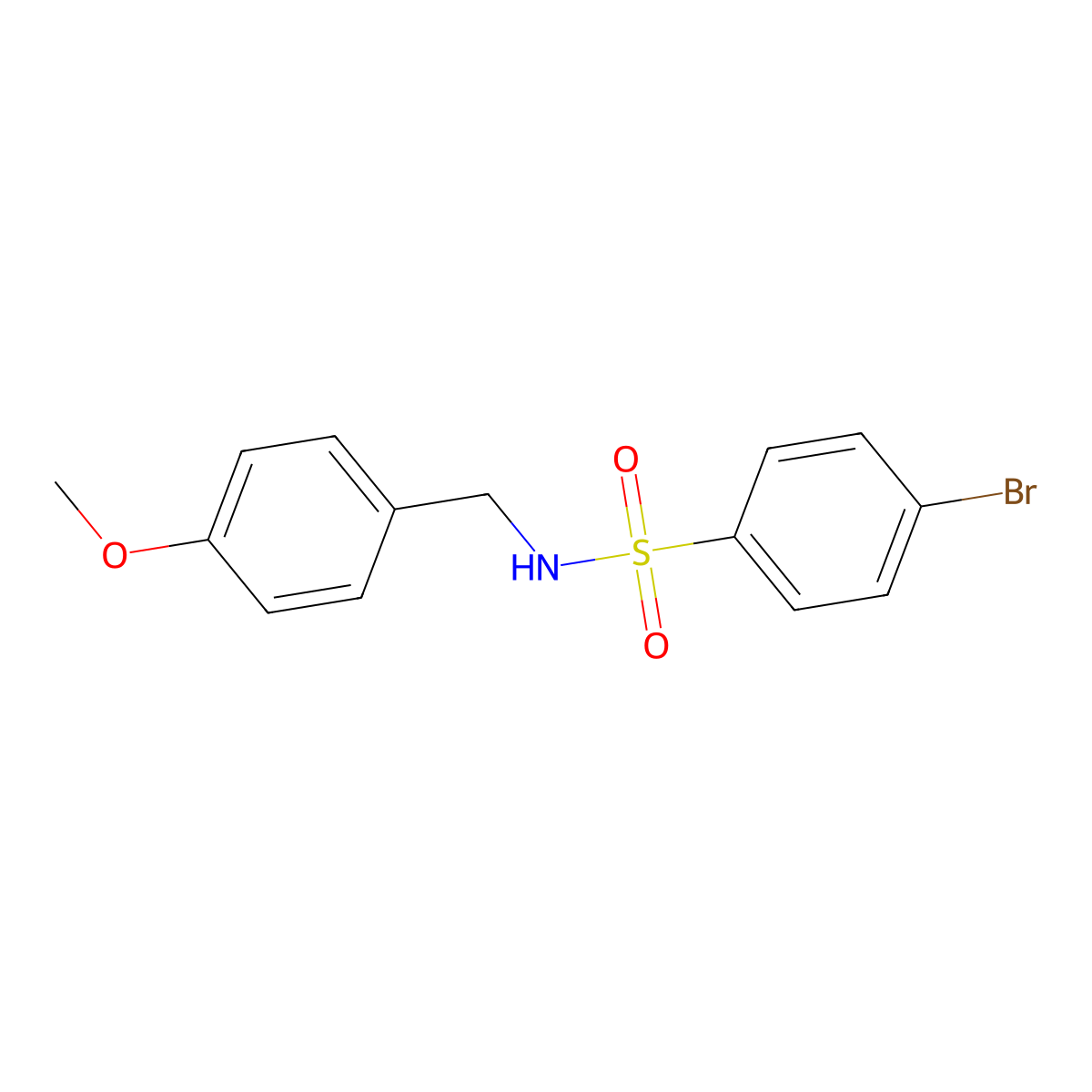 4-bromo-N-(4-methoxybenzyl)benzenesulfonamide molecular structure, CAS 329939-43-7