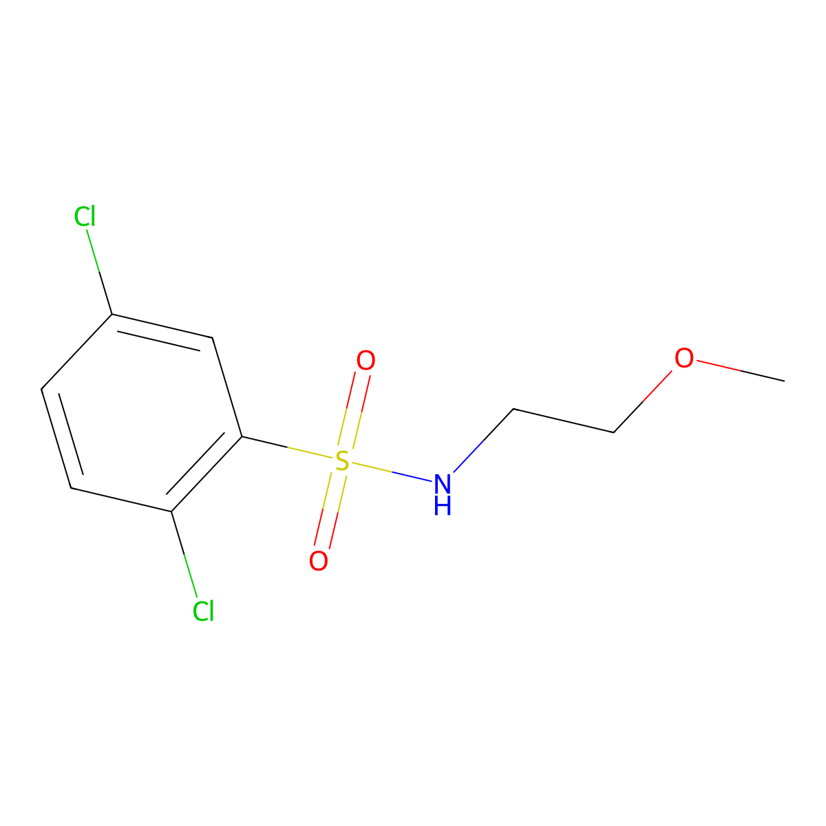 2,5-Dichloro-N-(2-methoxyethyl)benzenesulfonamide molecular structure, CAS 329939-46-0