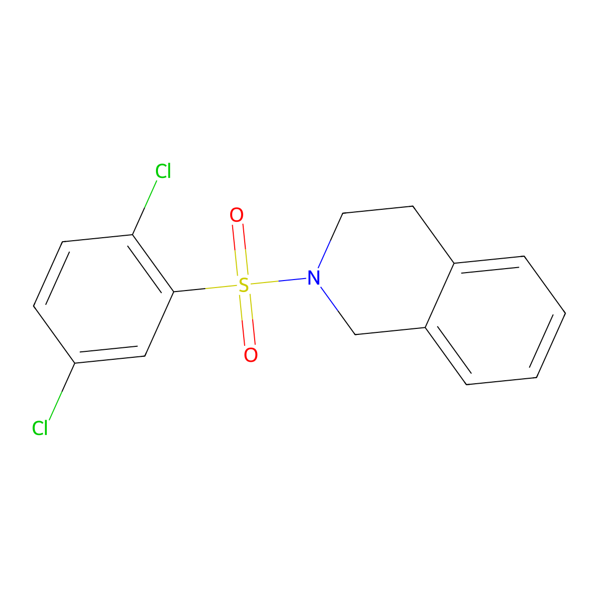2-[(2,5-Dichlorophenyl)sulfonyl]-1,2,3,4-tetrahydroisoquinoline molecular structure, CAS 329939-49-3
