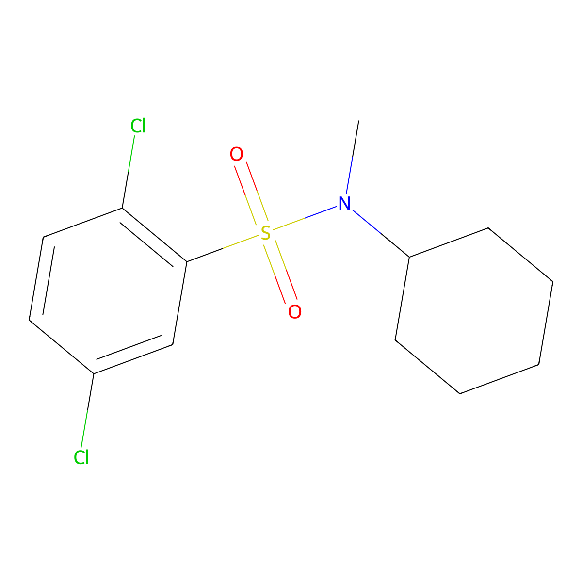 2,5-dichloro-N-cyclohexyl-N-methylbenzenesulfonamide molecular structure, CAS 329939-60-8