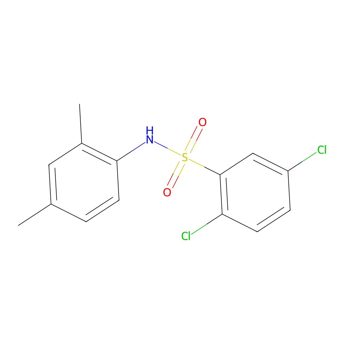 2,5-dichloro-N-(2,4-dimethylphenyl)benzenesulfonamide molecular structure, CAS 329939-62-0