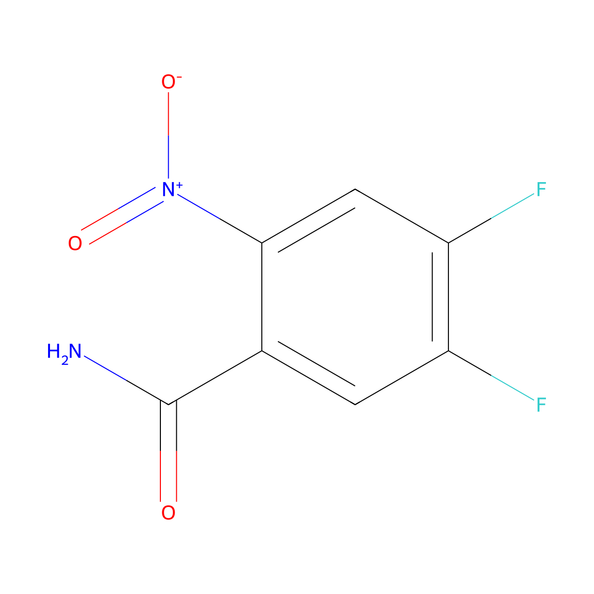 4,5-Difluoro-2-nitrobenzamide molecular structure, CAS 329939-78-8