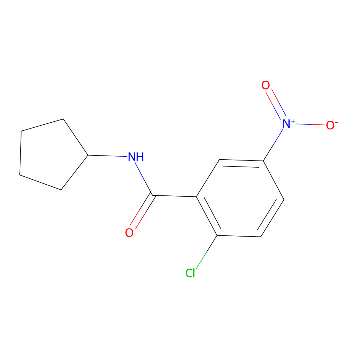 2-chloro-N-cyclopentyl-5-nitrobenzamide molecular structure, CAS 329939-84-6