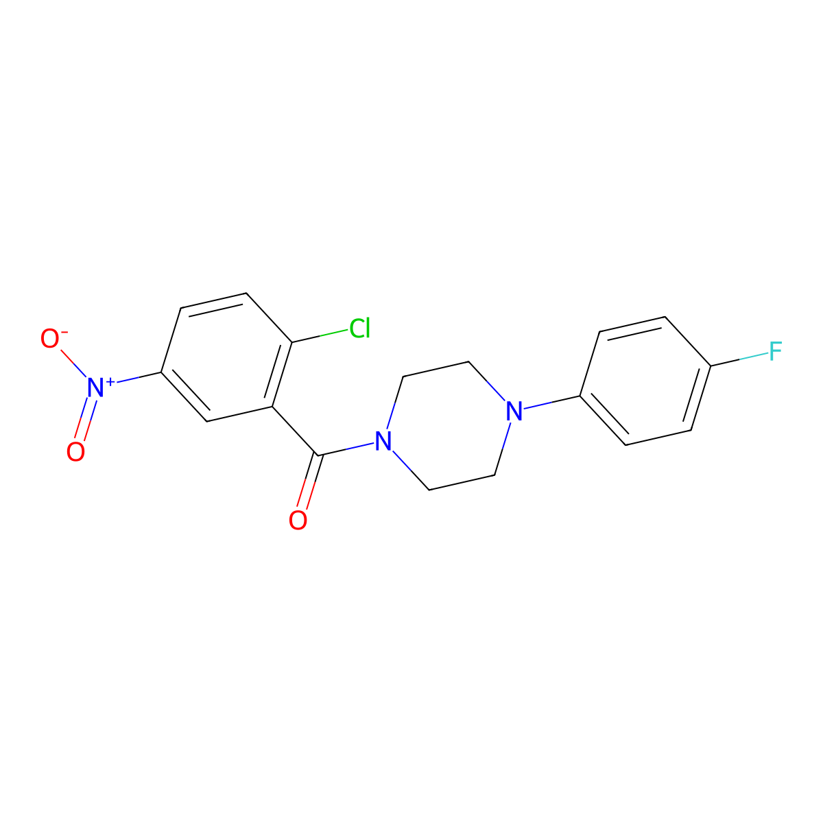 (2-Chloro-5-nitrophenyl)[4-(4-fluorophenyl)-1-piperazinyl]methanone molecular structure, CAS 329939-86-8
