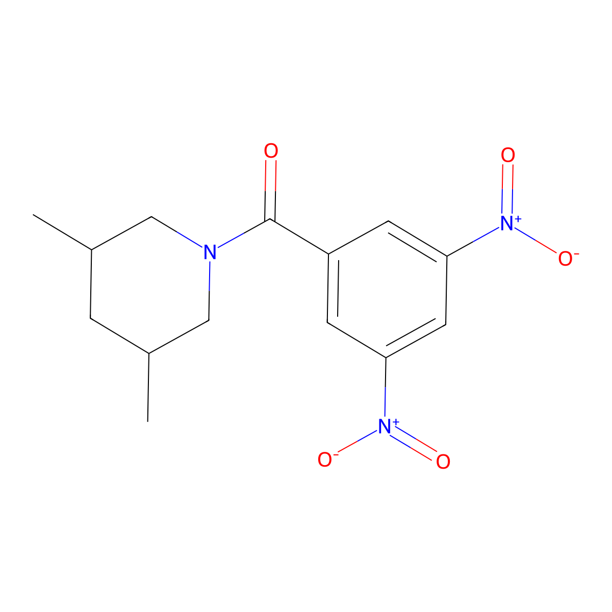 1-(3,5-Dinitrobenzoyl)-3,5-dimethylpiperidine molecular structure, CAS 329940-07-0