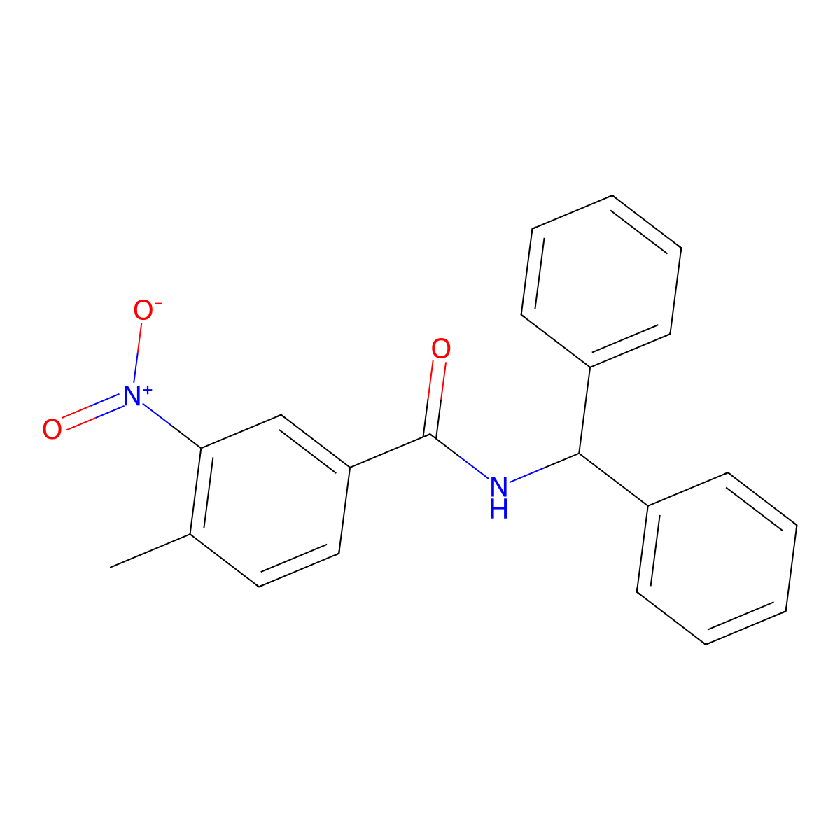 N-benzhydryl-4-methyl-3-nitrobenzamide molecular structure, CAS 329940-09-2