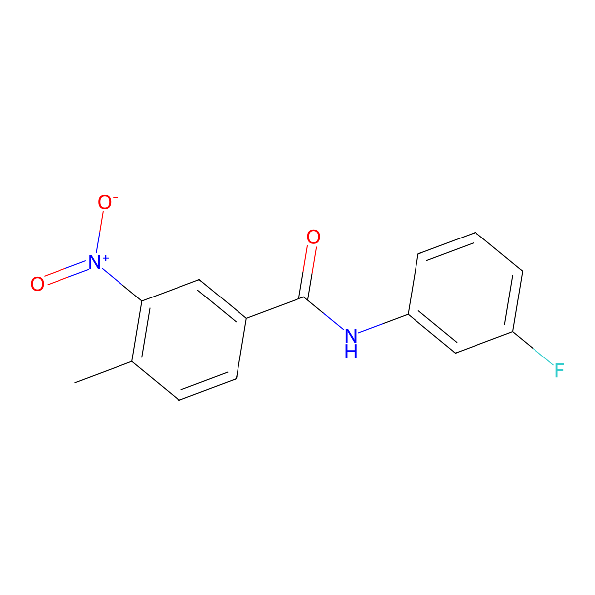 N-(3-fluorophenyl)-4-methyl-3-nitrobenzamide molecular structure, CAS 329940-20-7
