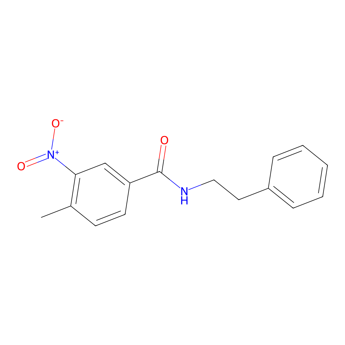 4-methyl-3-nitro-N-(2-phenylethyl)benzamide molecular structure, CAS 329940-27-4