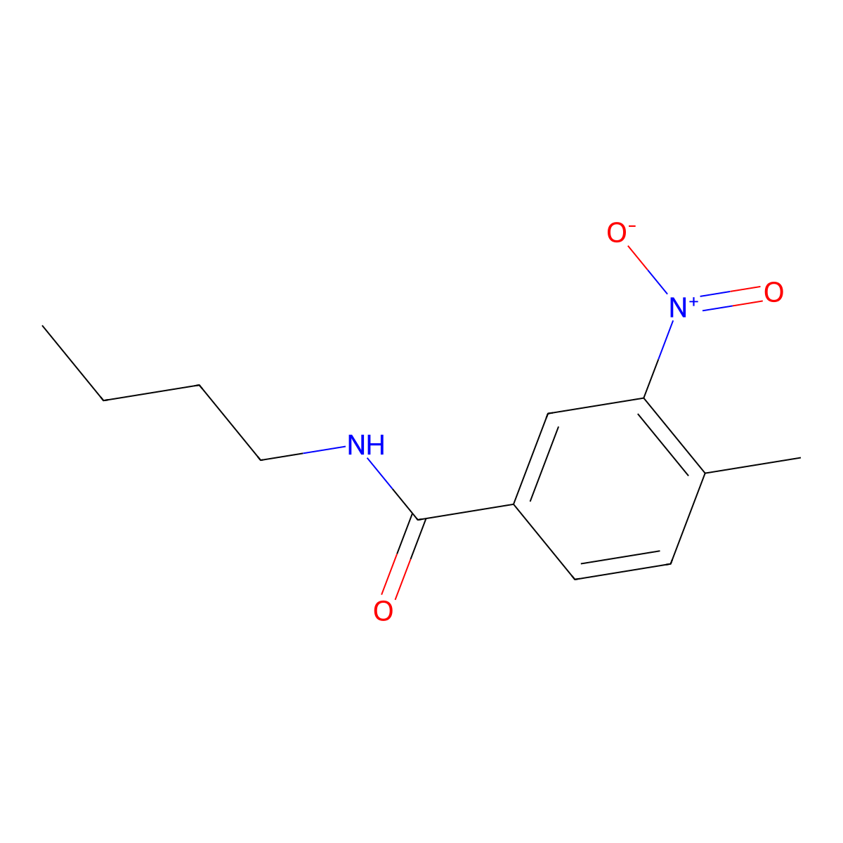 N-butyl-4-methyl-3-nitrobenzamide molecular structure, CAS 329940-43-4