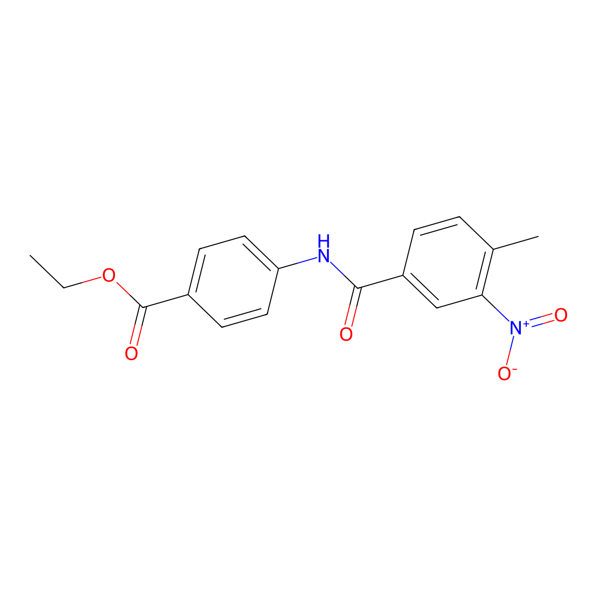 Ethyl 4-[(4-methyl-3-nitrobenzoyl)amino]benzoate molecular structure, CAS 329940-49-0