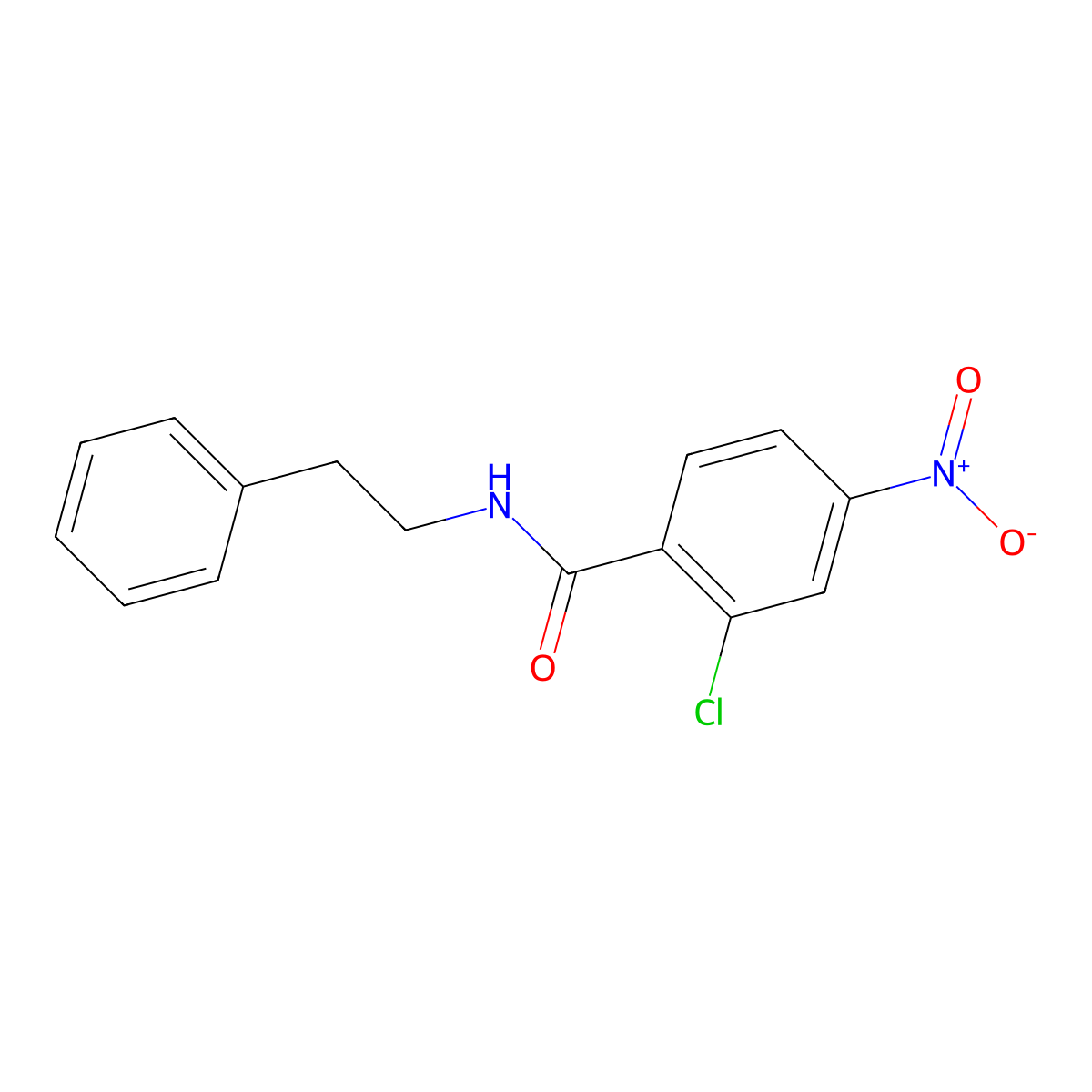 2-chloro-4-nitro-N-(2-phenylethyl)benzamide molecular structure, CAS 329940-56-9