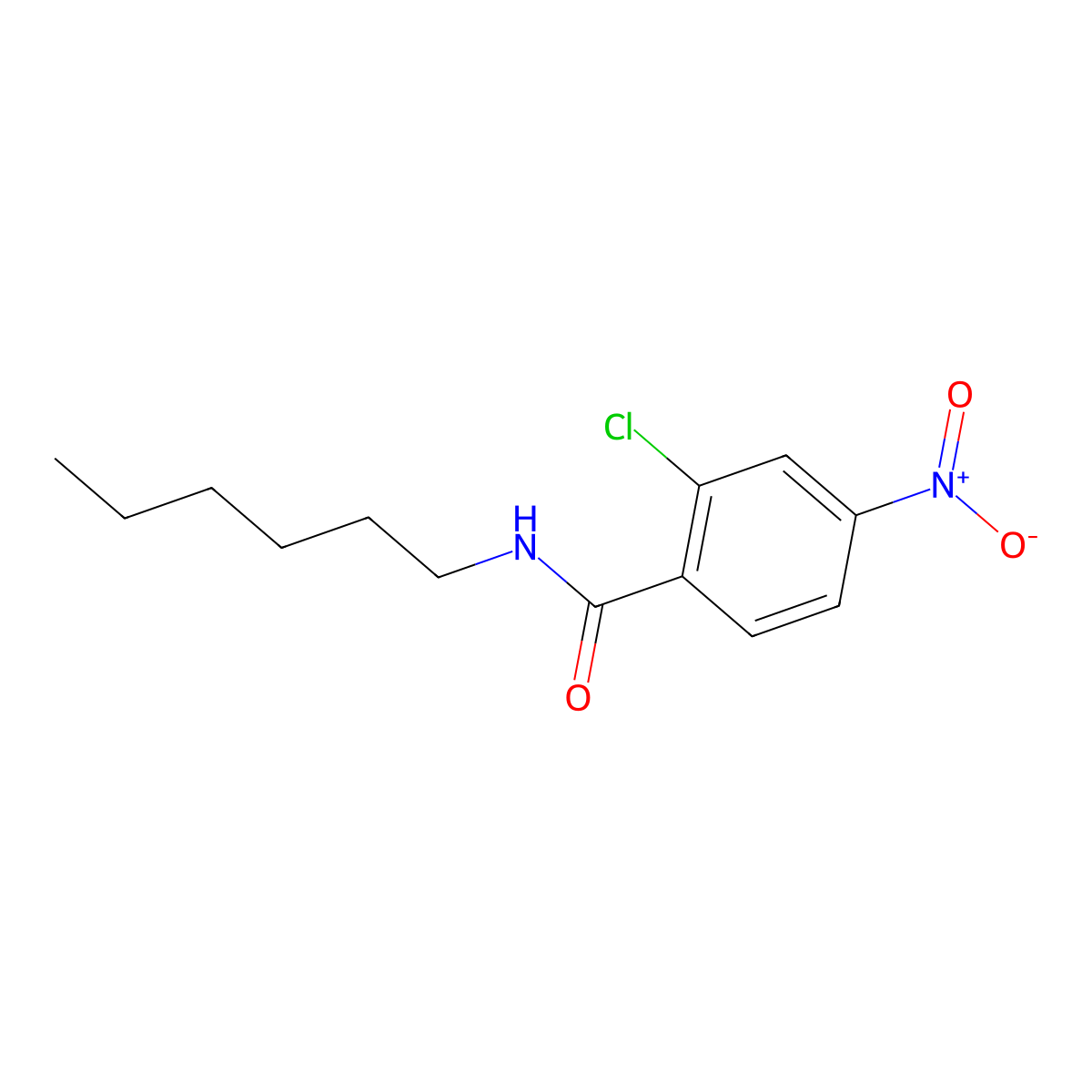 2-chloro-N-hexyl-4-nitrobenzamide molecular structure, CAS 329940-60-5
