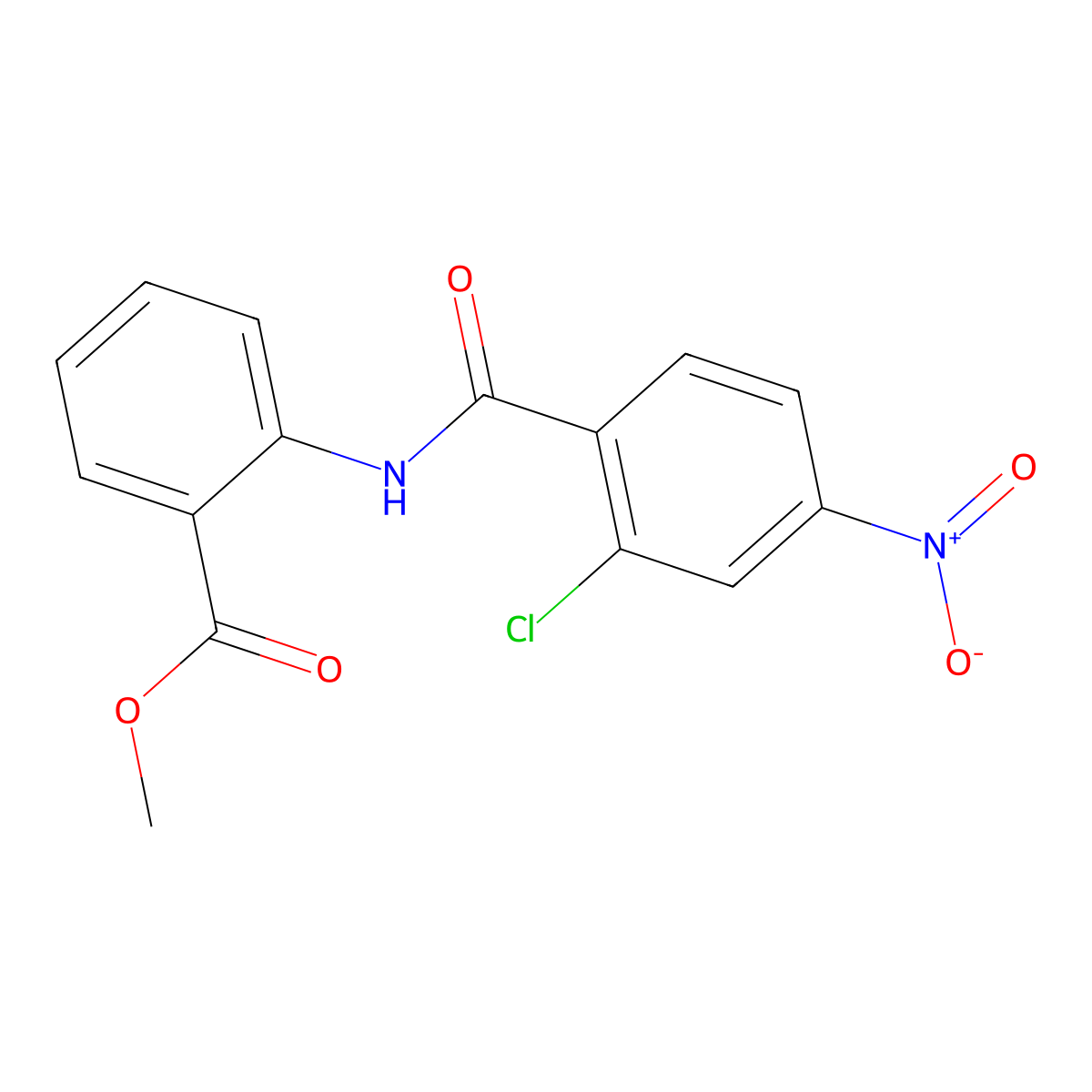 Methyl 2-[(2-chloro-4-nitrobenzoyl)amino]benzoate molecular structure, CAS 329940-62-7
