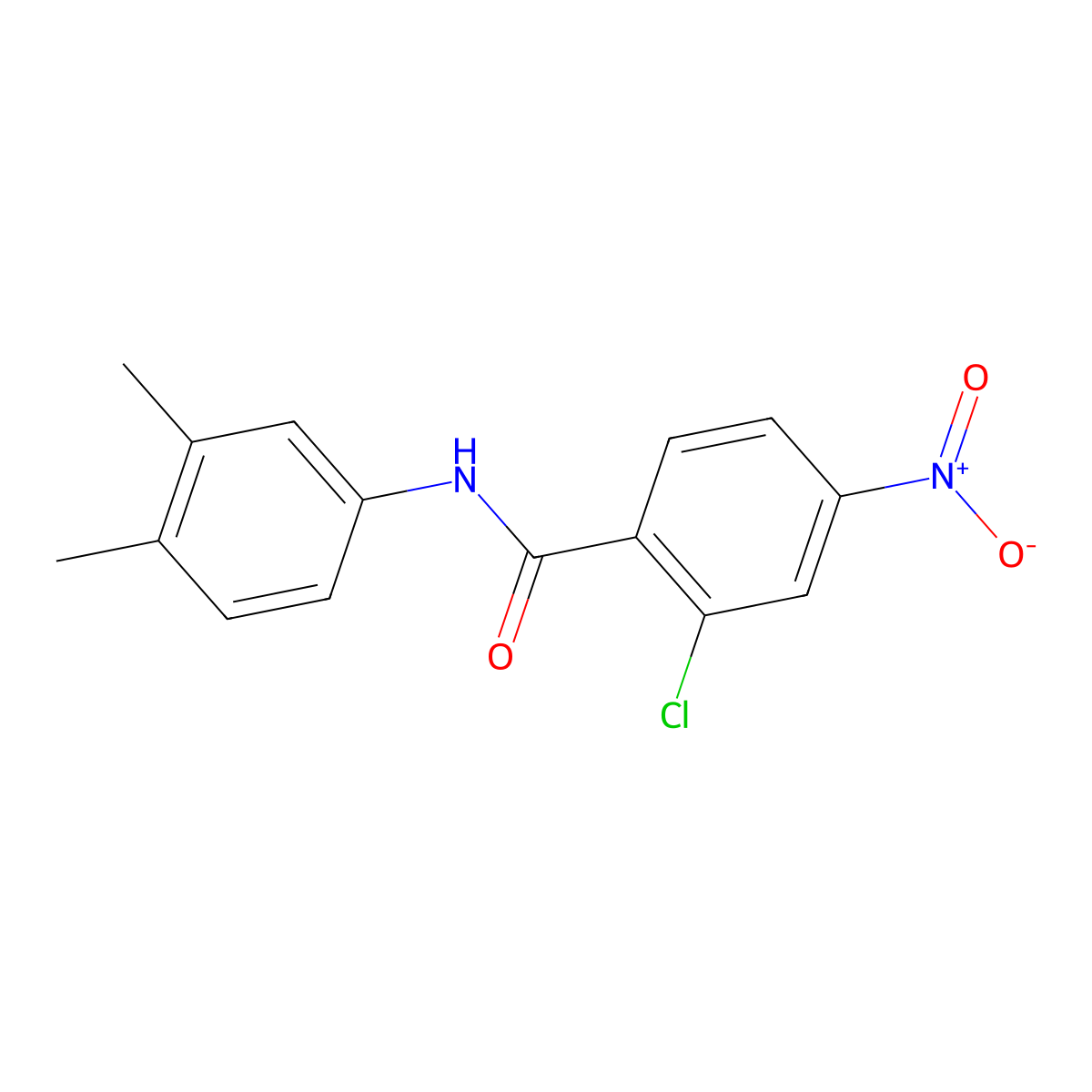 2-chloro-N-(3,4-dimethylphenyl)-4-nitrobenzamide molecular structure, CAS 329940-66-1