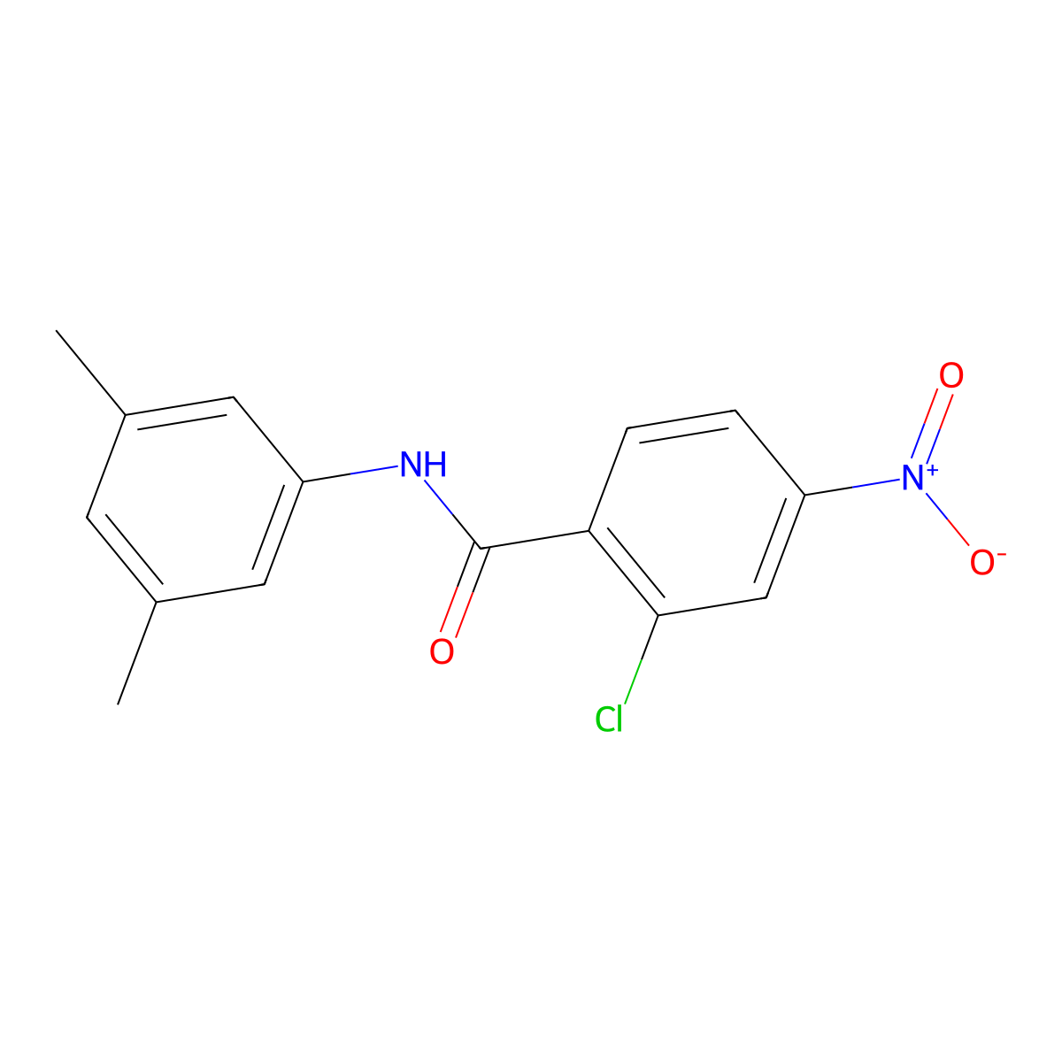 2-chloro-N-(3,5-dimethylphenyl)-4-nitrobenzamide molecular structure, CAS 329940-72-9