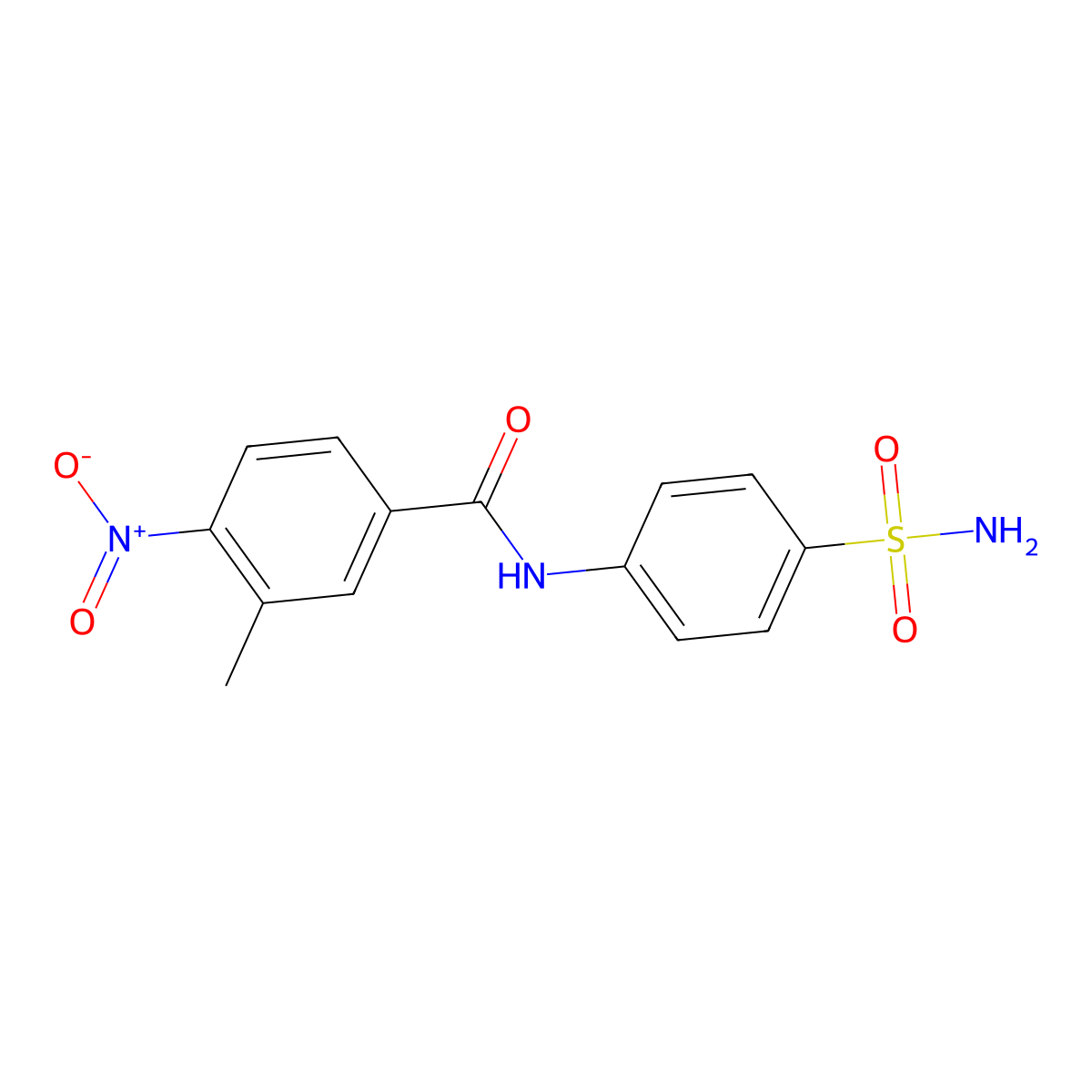 3-methyl-4-nitro-N-(4-sulfamoylphenyl)benzamide molecular structure, CAS 329940-84-3