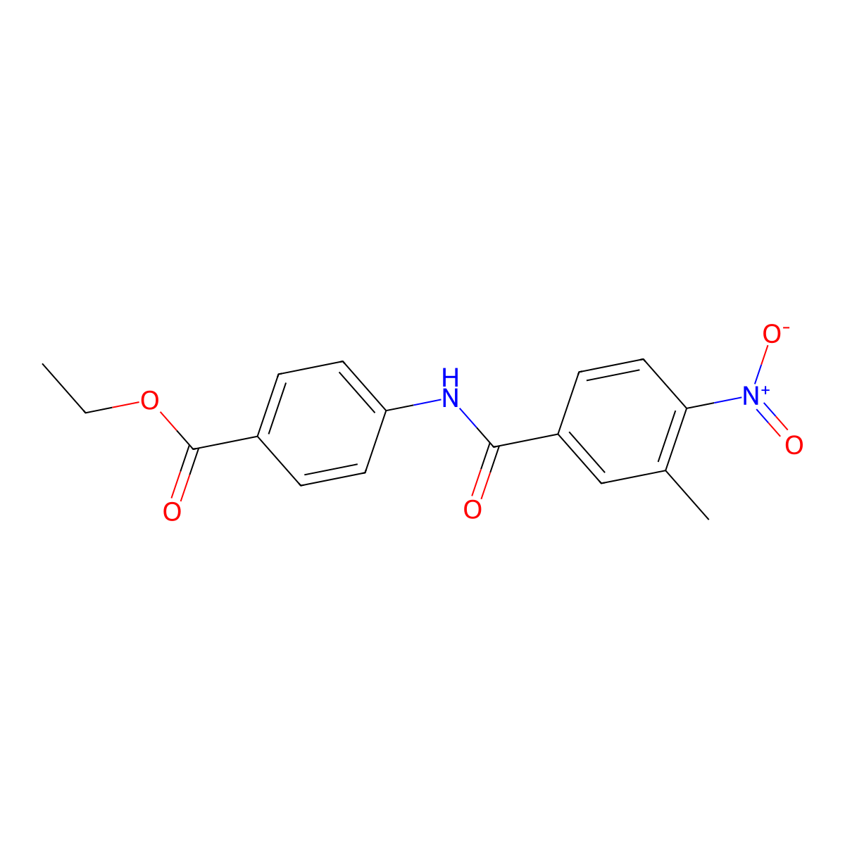 Ethyl 4-[(3-methyl-4-nitrobenzoyl)amino]benzoate molecular structure, CAS 329940-96-7