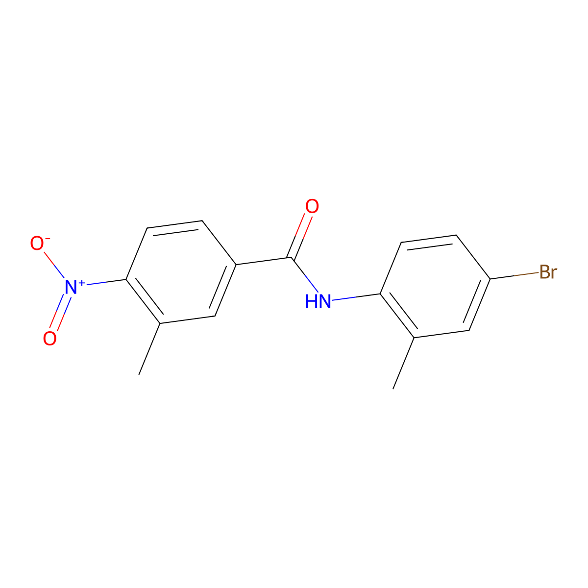 N-(4-bromo-2-methylphenyl)-3-methyl-4-nitrobenzamide molecular structure, CAS 329941-04-0