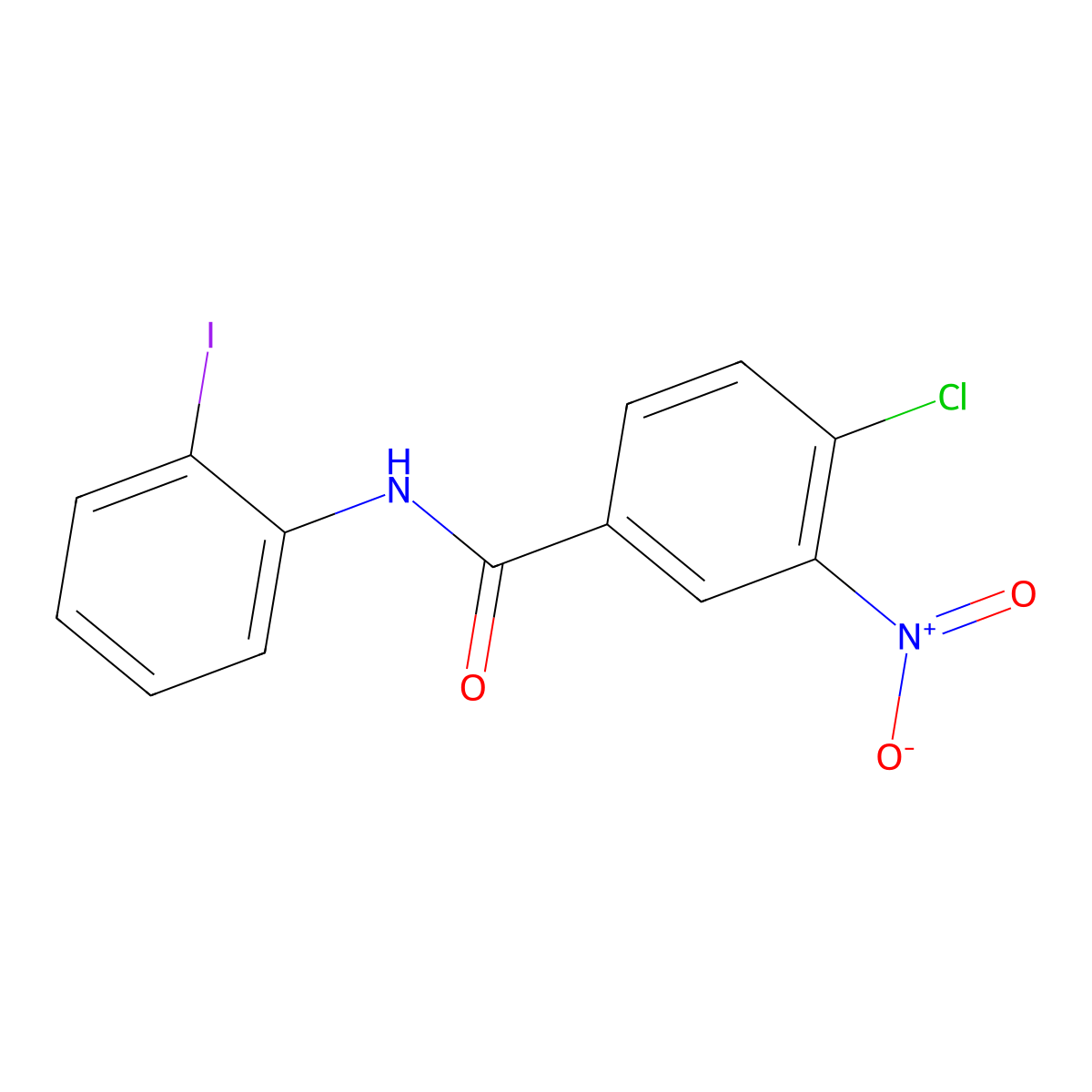 4-chloro-N-(2-iodophenyl)-3-nitrobenzamide molecular structure, CAS 329941-10-8
