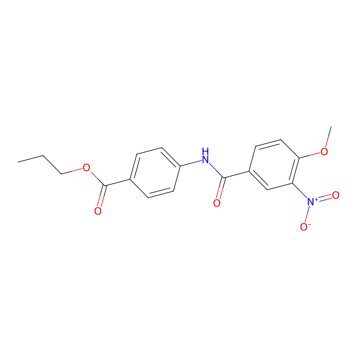 Propyl 4-[(4-methoxy-3-nitrobenzoyl)amino]benzoate molecular structure, CAS 329941-15-3