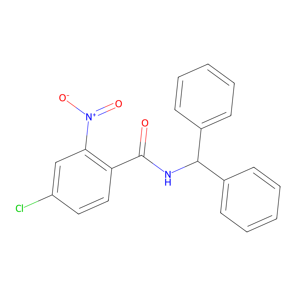 N-benzhydryl-4-chloro-2-nitrobenzamide molecular structure, CAS 329941-24-4