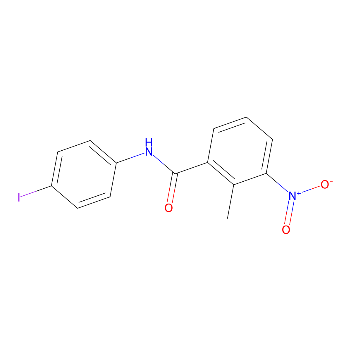N-(4-iodophenyl)-2-methyl-3-nitrobenzamide molecular structure, CAS 329941-33-5