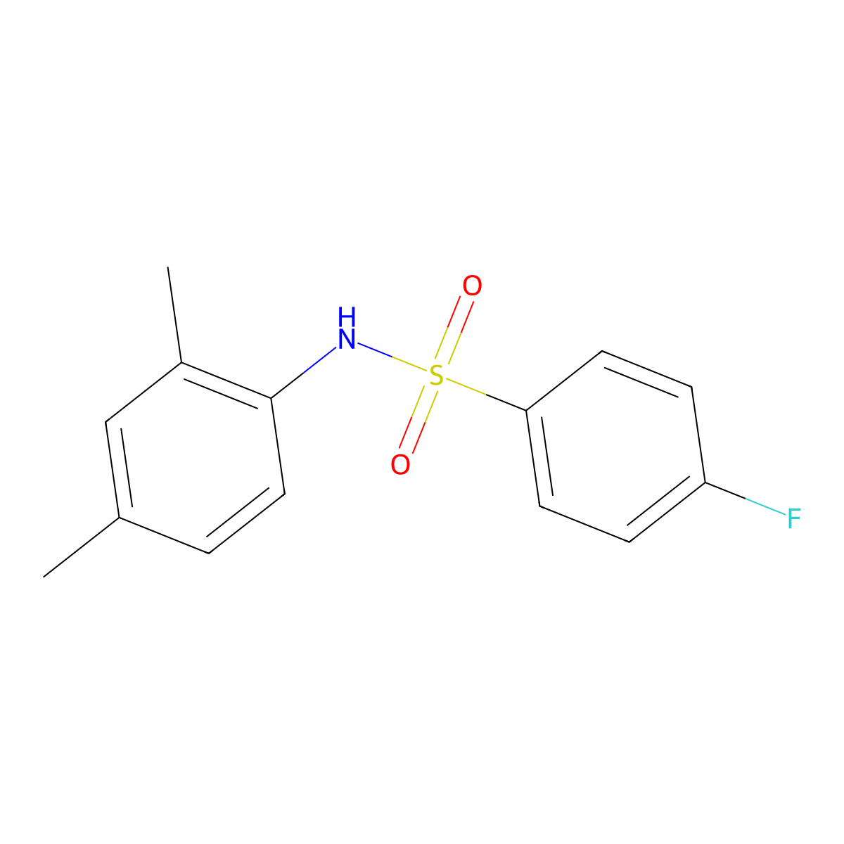 N-(2,4-dimethylphenyl)-4-fluorobenzenesulfonamide molecular structure, CAS 329941-50-6