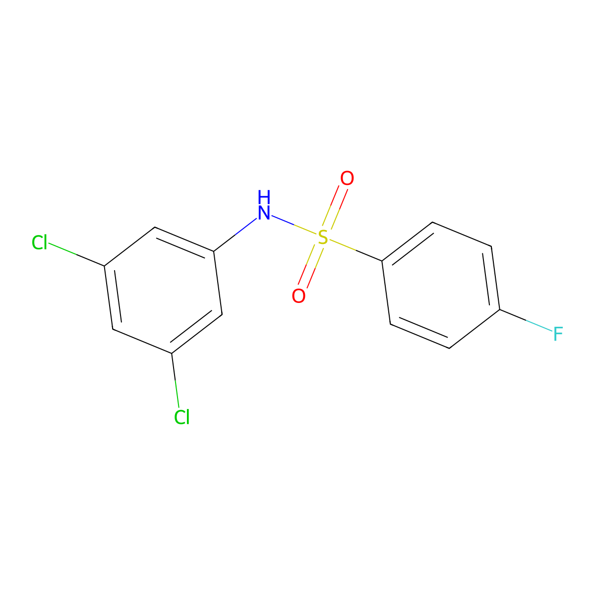 N-(3,5-dichlorophenyl)-4-fluorobenzenesulfonamide molecular structure, CAS 329941-56-2