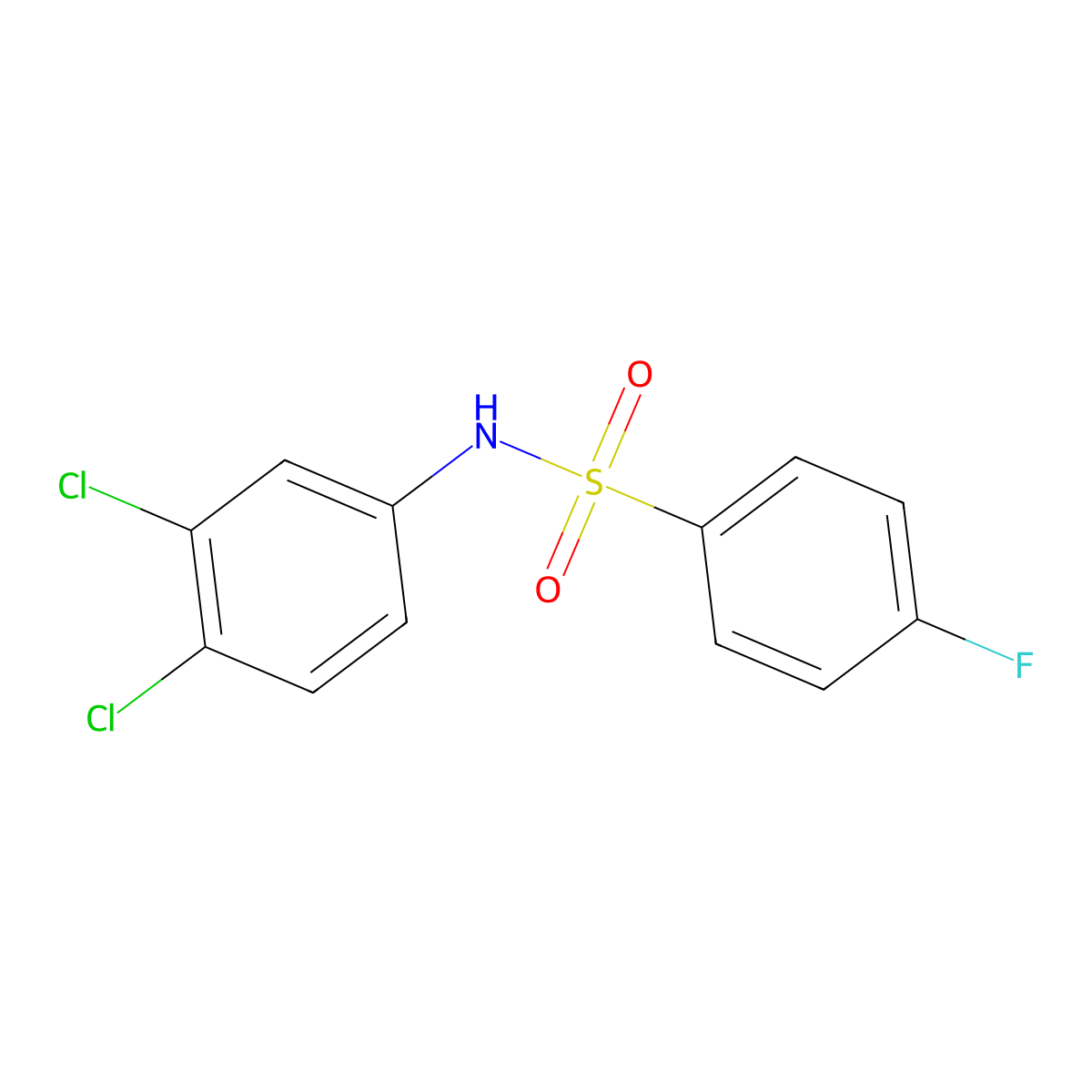 N-(3,4-dichlorophenyl)-4-fluorobenzenesulfonamide molecular structure, CAS 329941-58-4