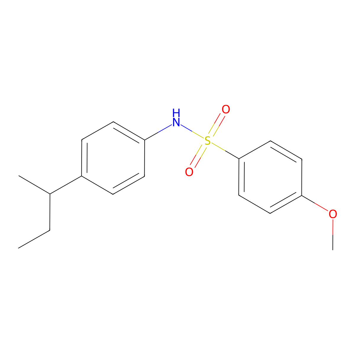 N-[4-(butan-2-yl)phenyl]-4-methoxybenzenesulfonamide molecular structure, CAS 329941-79-9