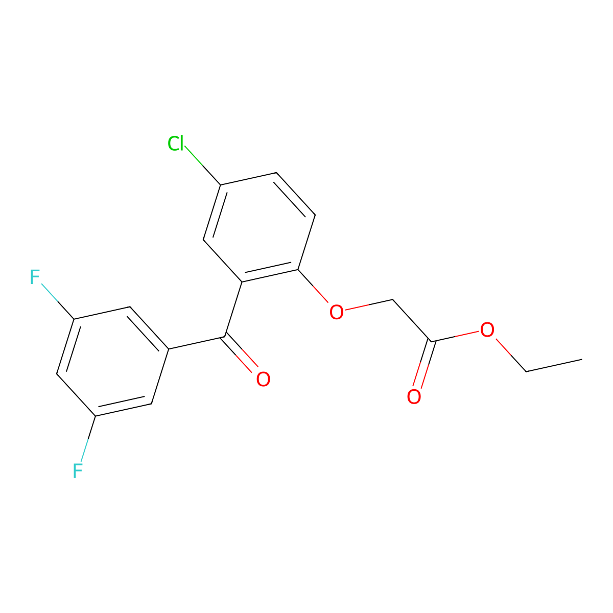 Ethyl 2-[4-chloro-2-(3,5-difluorobenzoyl)phenoxy]acetate molecular structure, CAS 329941-84-6