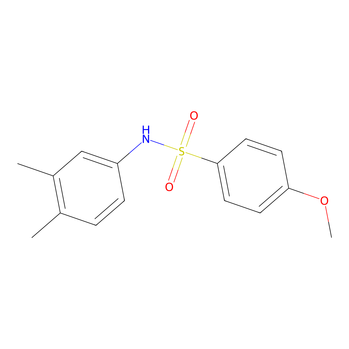 N-(3,4-dimethylphenyl)-4-methoxybenzenesulfonamide molecular structure, CAS 329941-86-8