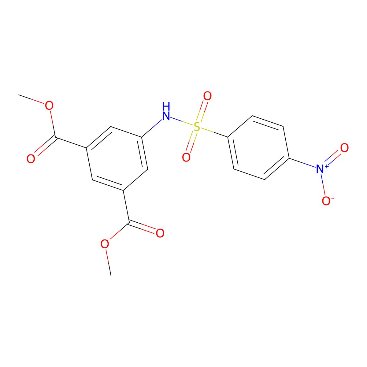1,3-Dimethyl 5-(((4-nitrophenyl)sulfonyl)amino)-1,3-benzenedicarboxylate molecular structure, CAS 329941-89-1