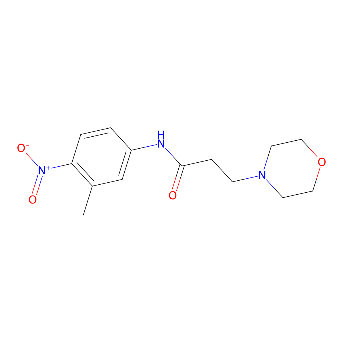 N-(3-methyl-4-nitrophenyl)-3-(morpholin-4-yl)propanamide molecular structure, CAS 329943-26-2