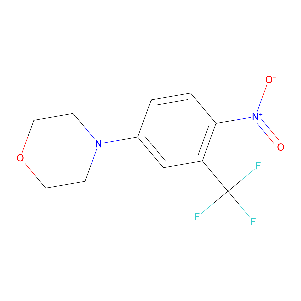 4-[4-Nitro-3-(trifluoromethyl)phenyl]morpholine molecular structure, CAS 329943-70-6
