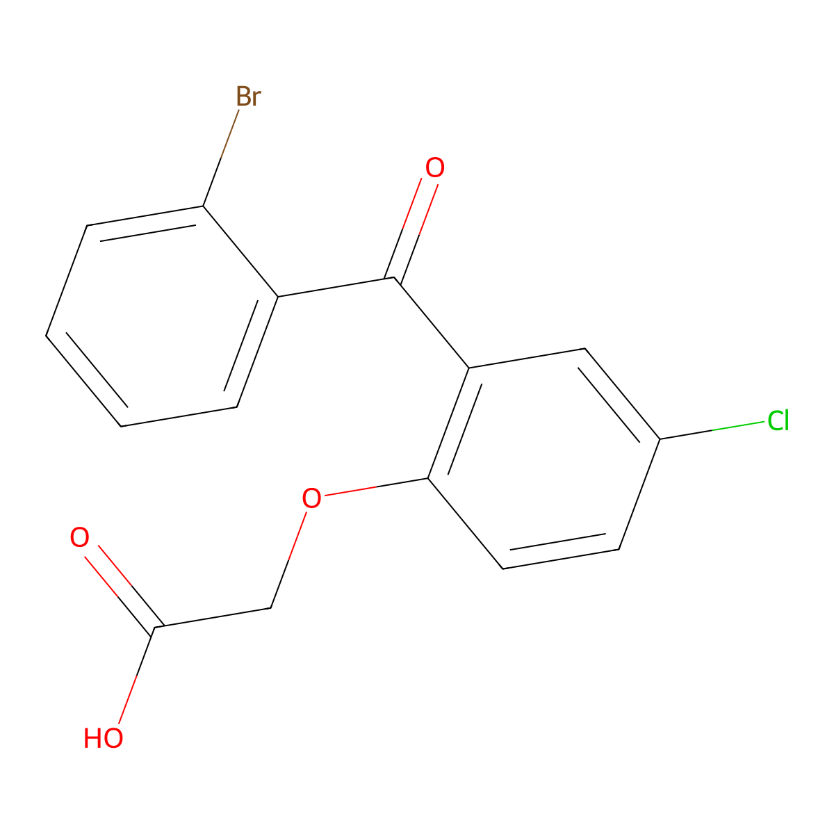 2-[2-(2-Bromobenzoyl)-4-chlorophenoxy]acetic acid molecular structure, CAS 329944-32-3