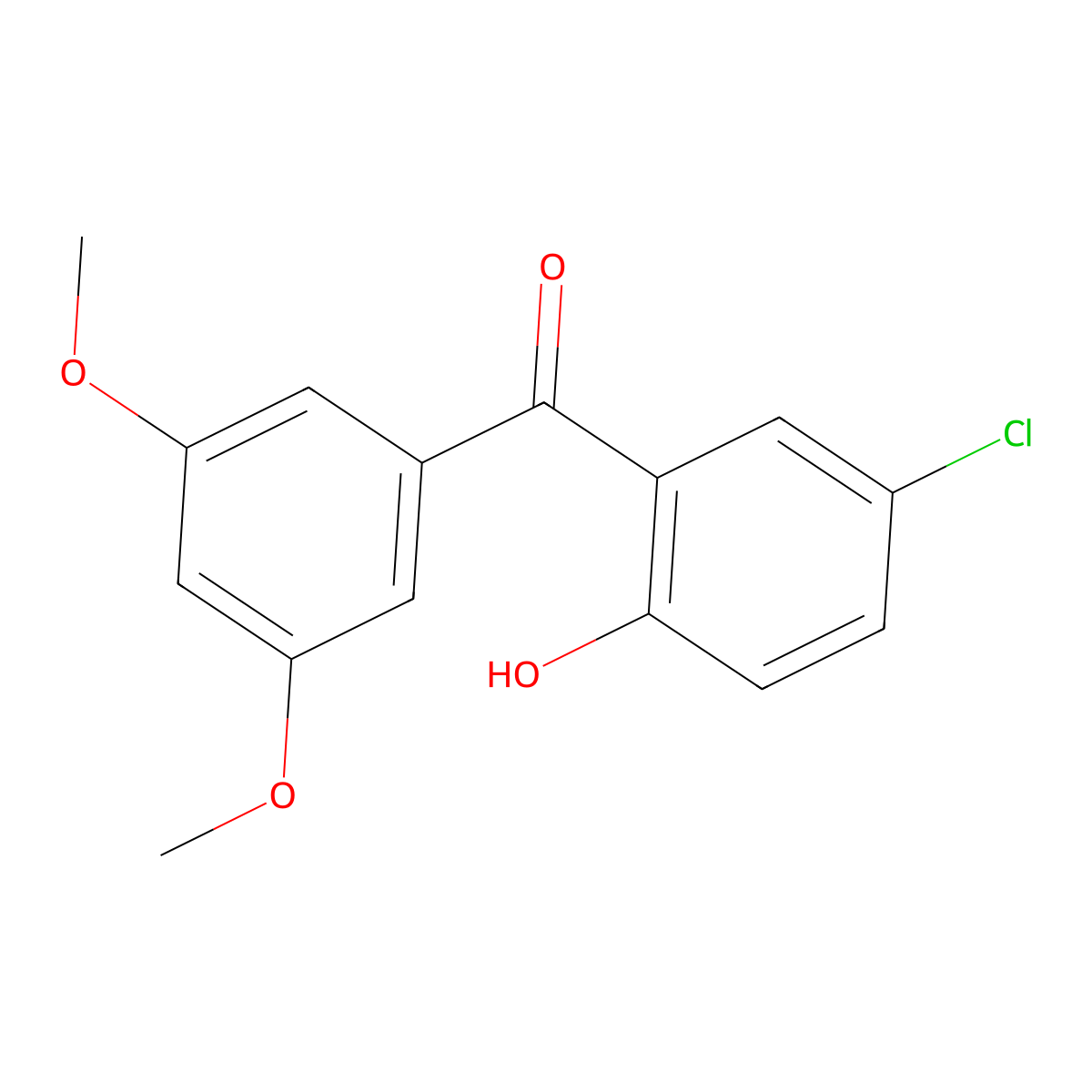4-Chloro-2-(3,5-dimethoxybenzoyl)phenol molecular structure, CAS 329944-55-0