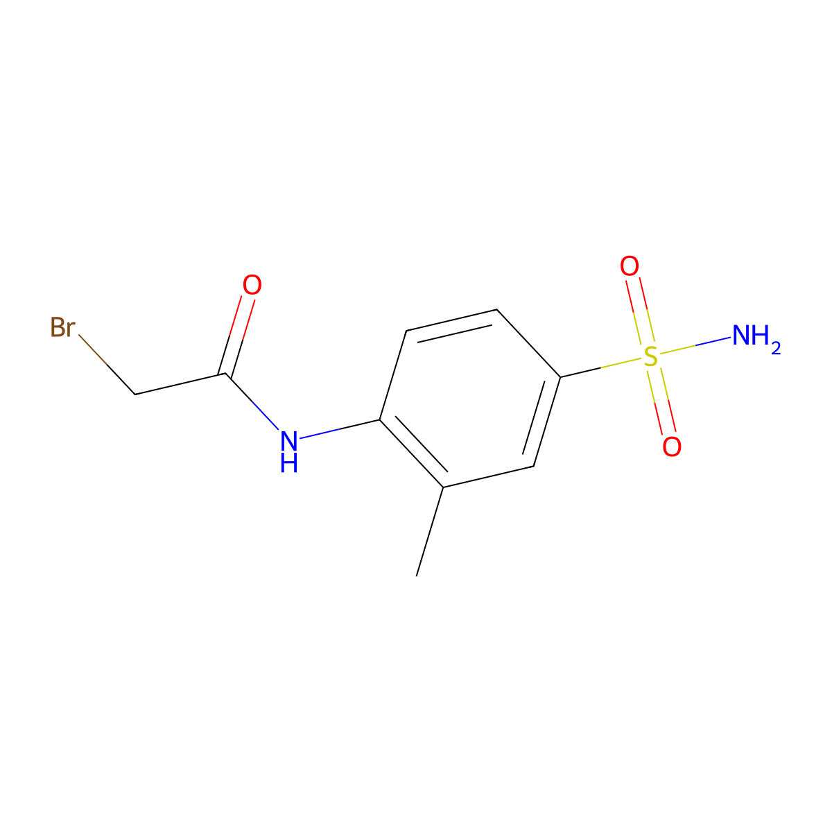 N-[4-(aminosulfonyl)-2-methylphenyl]-2-bromoacetamide molecular structure, CAS 329944-57-2