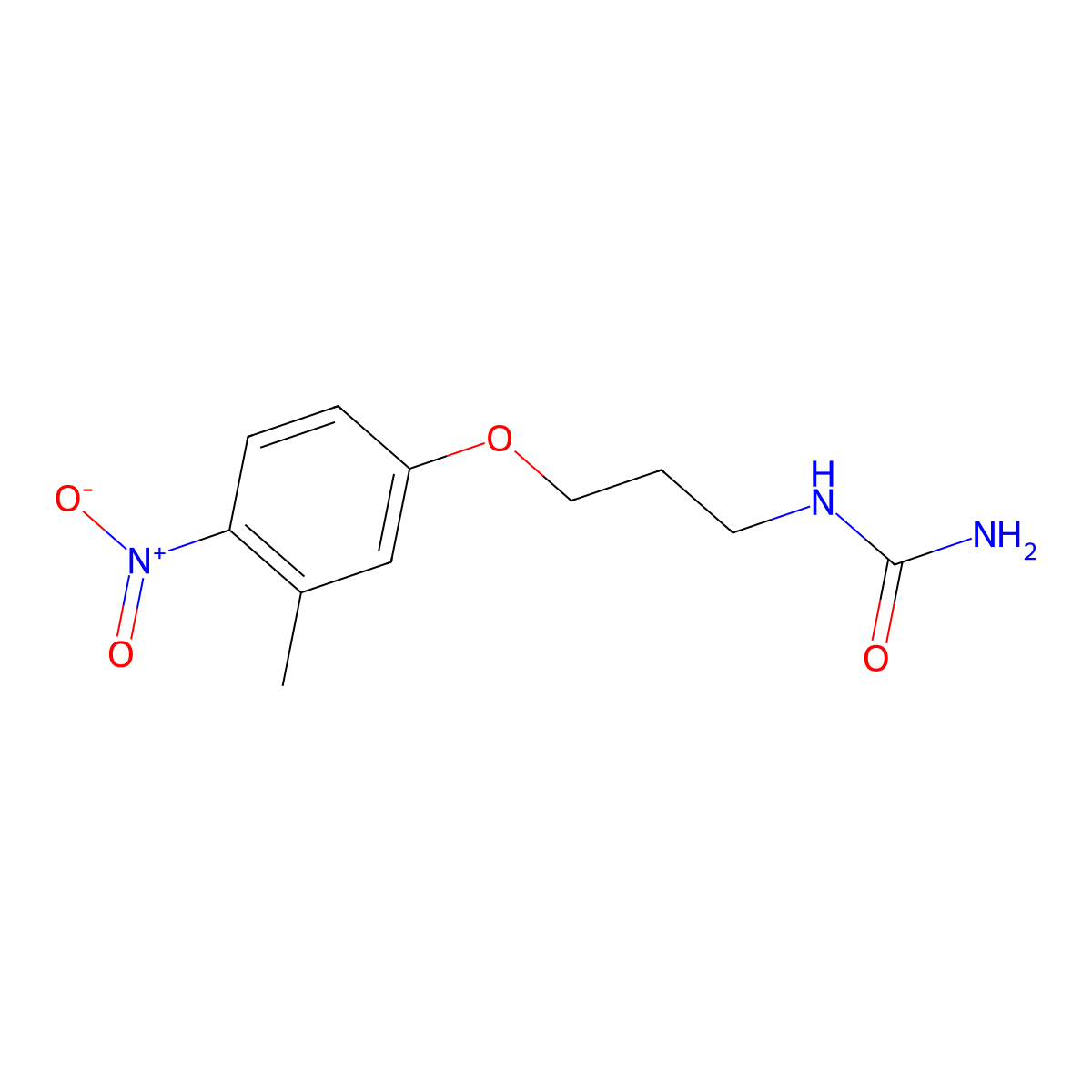 N-[3-(3-methyl-4-nitrophenoxy)propyl]urea molecular structure, CAS 329945-98-4