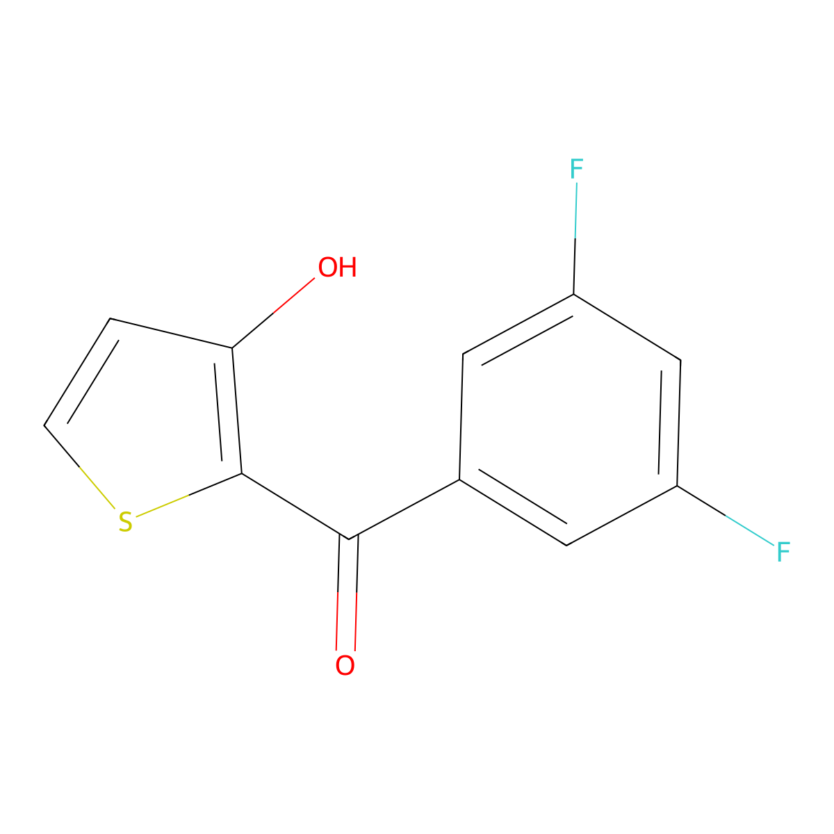 (3,5-Difluorophenyl)(3-hydroxy-2-thienyl)methanone molecular structure, CAS 329946-61-4