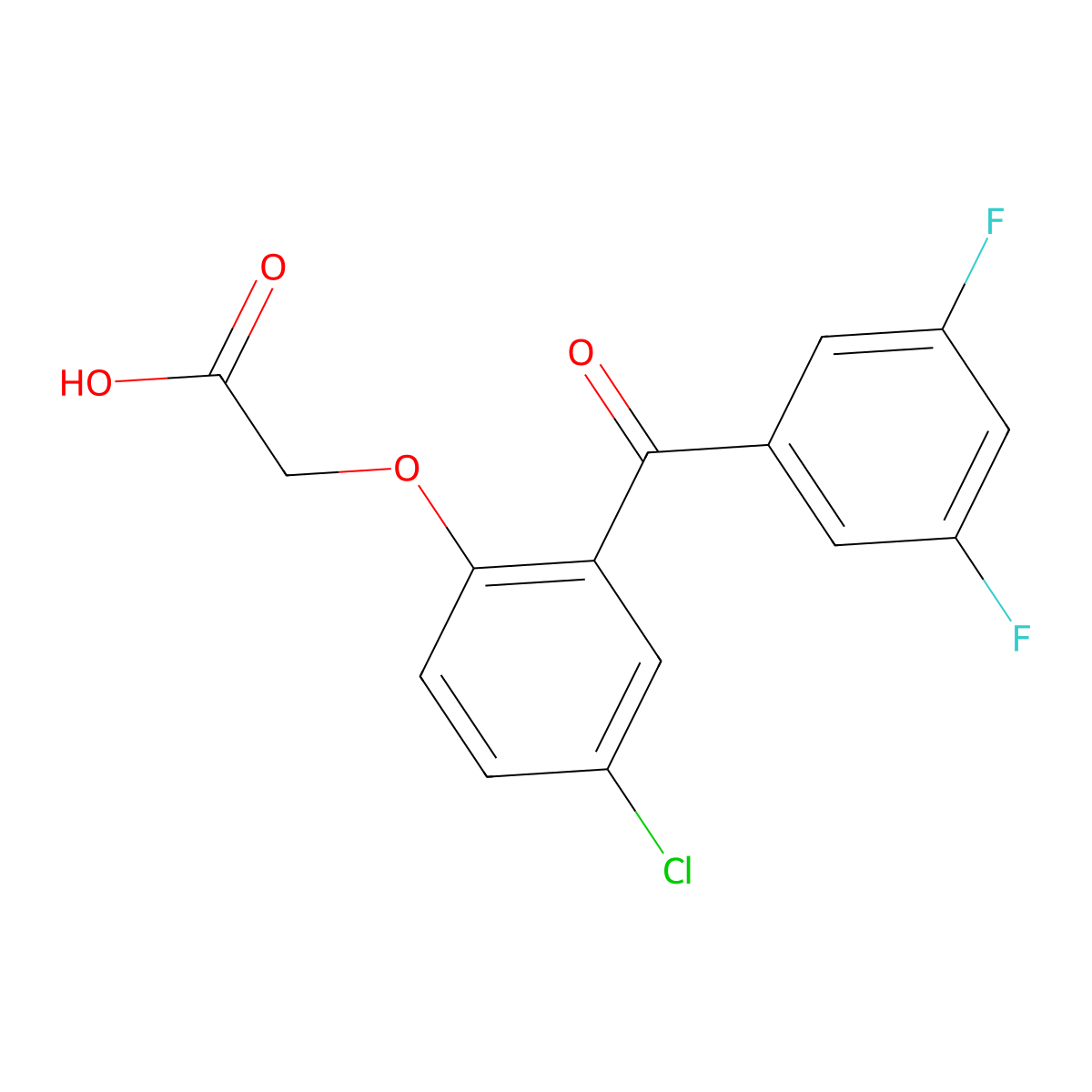 2-[4-chloro-2-(3,5-difluorobenzoyl)phenoxy]acetic Acid molecular structure, CAS 329946-79-4