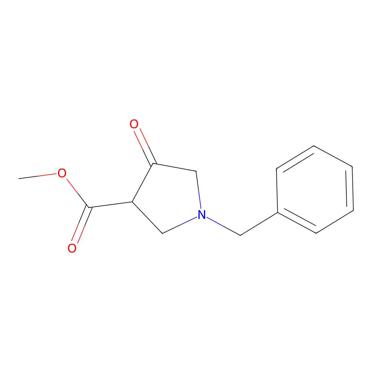 Methyl 1-benzyl-4-oxopyrrolidine-3-carboxylate molecular structure, CAS 329956-53-8