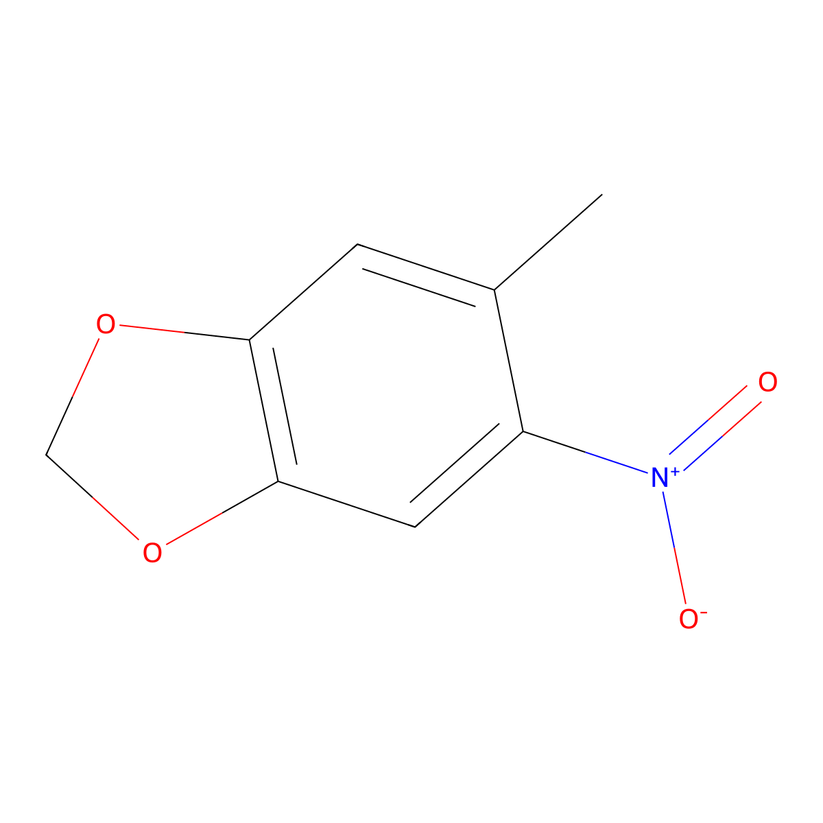 5-Methyl-6-nitro-1,3-benzodioxole molecular structure, CAS 32996-27-3