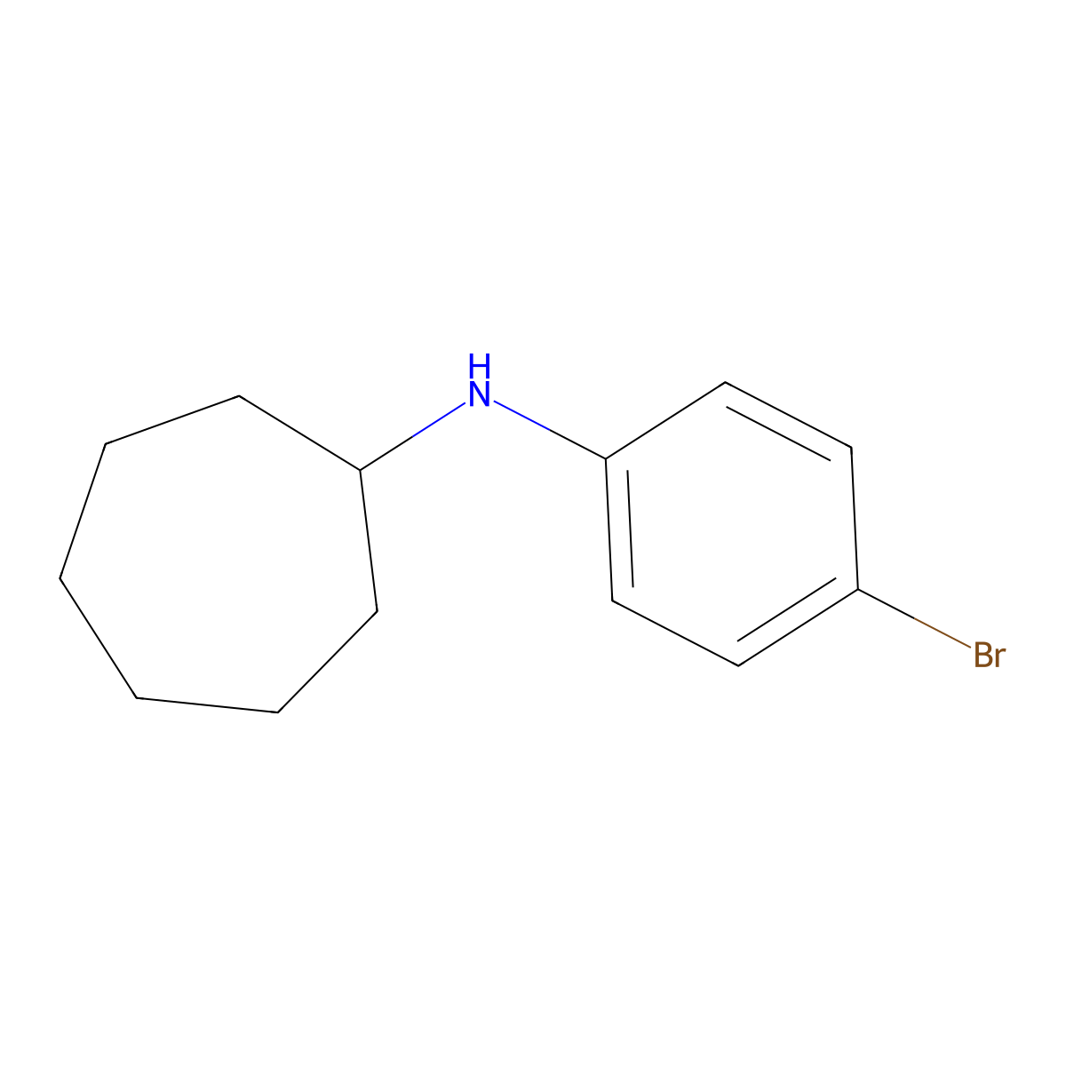 N-(4-bromophenyl)cycloheptanamine molecular structure, CAS 329971-38-2